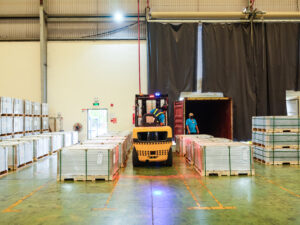 finished goods warehouse – loading area 3 compressor