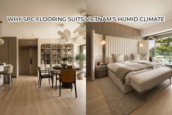 SPC flooring in a modern Vietnamese home designed for humid climates